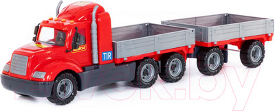 Самосвал игрушечный Полесье Майк бортовой с прицепом / 55545 (в сеточке)