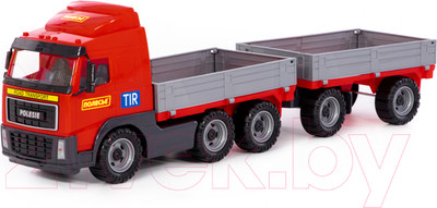 Самосвал игрушечный Полесье бортовой с прицепом / 58270 (в лотке)