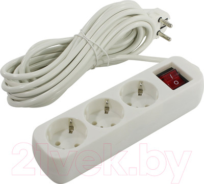 Удлинитель Defender S350 / 99235 (5м, 3 розетки, белый)