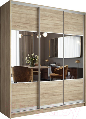 Шкаф-купе Евва 176 SS.01 / АЭП ШК.3 03 (сонома/серебро)