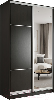 Шкаф-купе Евва 138 VS.02 / АЭП ШК.2 02 (венге/серебро)