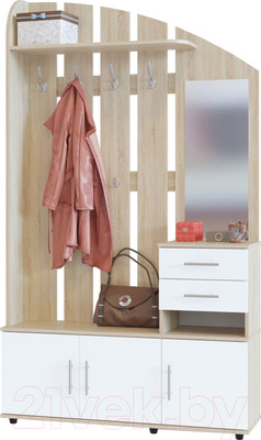 Секция в прихожую Сокол-Мебель ВШ-2.2 (дуб сонома/белый)