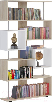 Стеллаж Сокол-Мебель СТ-2 (дуб сонома/белый)