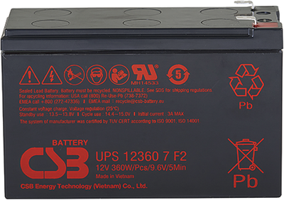 Аккумуляторная батарея CSB UPS 12360 7 F2 12V/7.5Ah