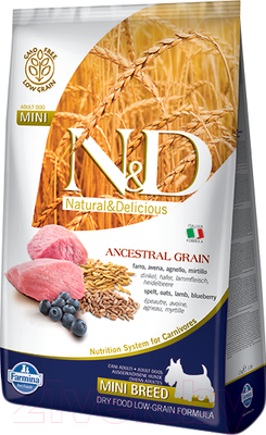 Сухой корм для собак Farmina N&D Low Grain Lamb & Blueberry Adult Mini (7кг)