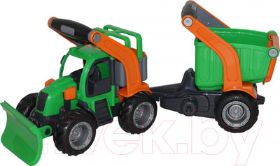 Трактор игрушечный Полесье с полуприцепом ГрипТрак / 48400 (в сеточке)