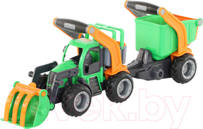 Погрузчик игрушечный Полесье с полуприцепом ГрипТрак / 48431 (в сеточке)