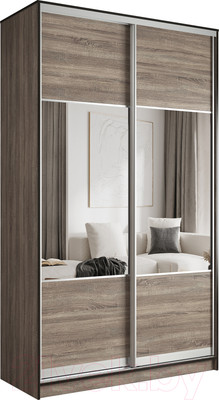 Шкаф-купе Евва 120 TS.01 / АЭП ШК.2 03 (трюфель/серебро)