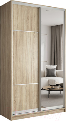 Шкаф-купе Евва 120 SS.02 / АЭП ШК.2 03 (сонома/серебро)