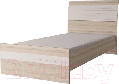 Односпальная кровать Interline Коламбия КЛ-001-3 90 с основанием (дуб сонома/дуб белый)