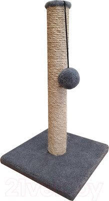 Когтеточка Cat House Столбик 0.6 (сизаль серый)