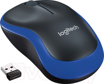 Мышь Logitech M185 (черный/синий)