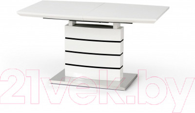 Обеденный стол Halmar Nord 140-180x80 (белый/черный)