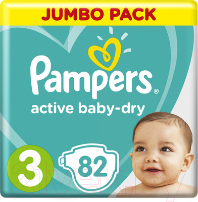 Подгузники детские Pampers Active Baby-Dry 3 Midi (82шт)
