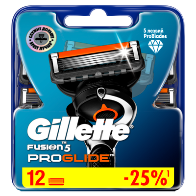 Набор сменных кассет Gillette Fusion ProGlide (12шт)