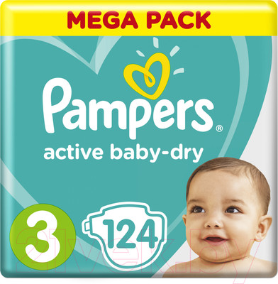 Подгузники детские Pampers Active Baby-Dry 3 Midi (124шт)