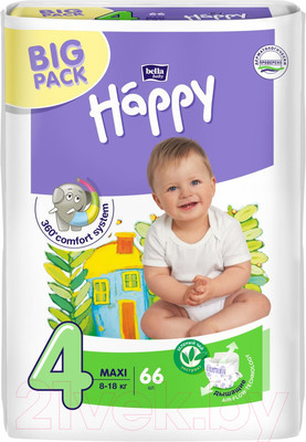 Подгузники детские Bella Baby Happy Maxi 8-18кг (66шт)