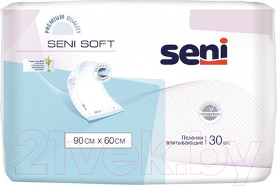 Набор пеленок одноразовых впитывающих Seni Soft 90x60 (30шт)
