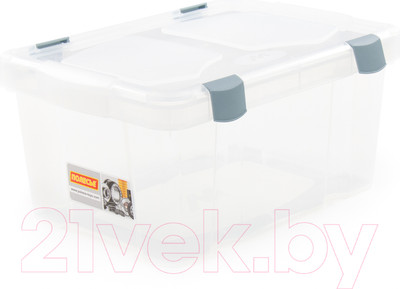 Контейнер для хранения Полесье №50 410x290x190мм с крышкой / 49018 (12л, прозрачный)