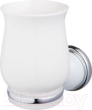 Стакан для зубной щетки и пасты Bisk 06904 (хром/белый)