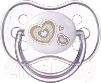 Пустышка Canpol Newborn Baby силиконовая круглая 6-18мес / 22/563 (бежевый)