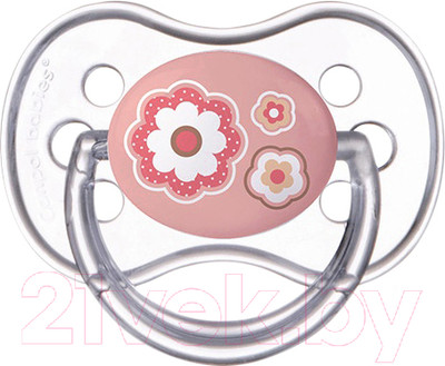 Пустышка Canpol Newborn Baby силиконовая круглая 6-18мес / 22/563 (розовый)