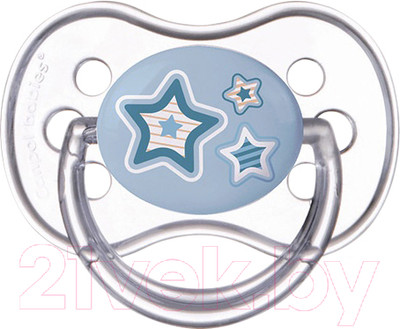 Пустышка Canpol Newborn Baby силиконовая круглая 6-18мес / 22/563 (голубой)