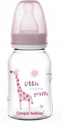 Бутылочка для кормления Canpol 3+ / 59/100 (120мл, розовый)