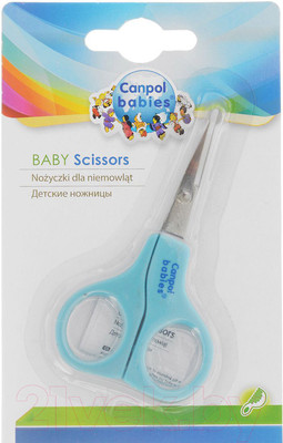 Ножницы для новорожденных Canpol Безопасные / 2/810 (голубой)