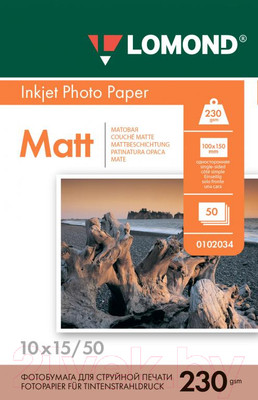 Фотобумага Lomond А6, 230 г/м, 50 л. / 0102034 (матовая)