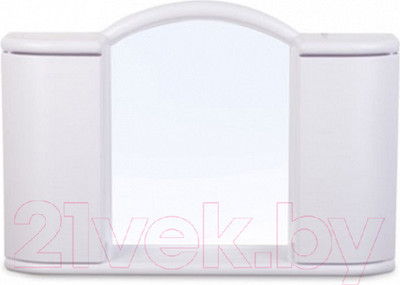 Шкаф с зеркалом для ванной Berossi Арго АС 11904000 (белый мрамор)