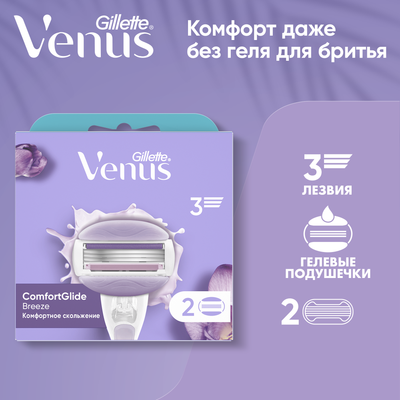 Набор сменных кассет Gillette Venus Breeze (с гелем, 2шт)