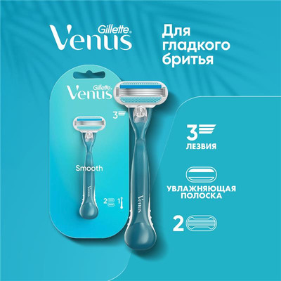 Бритвенный станок Gillette Venus (+ 2 кассеты)