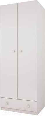 Шкаф Polini Kids Simple двухсекционный с 1 ящиком / 0001302.9 (белый)
