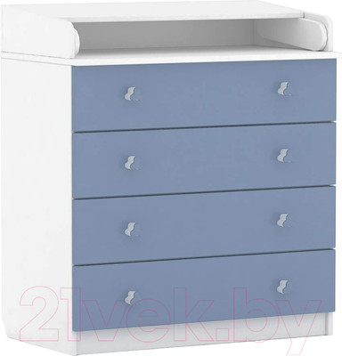 Комод пеленальный Polini Kids Simple 1580 (белый/синий)