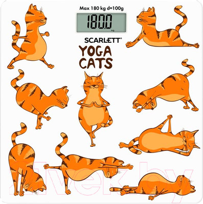 Напольные весы электронные Scarlett SC-BS33E077 (yoga cats)