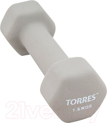 Гантель Torres PL550115 (1.5кг, серый)