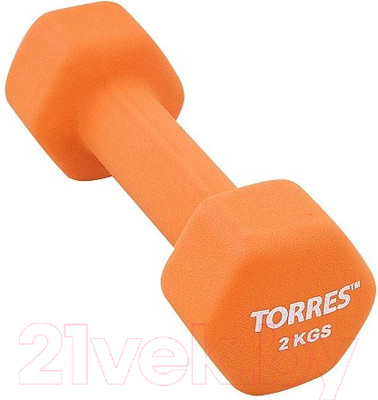 Гантель Torres PL55012 (2кг, оранжевый)