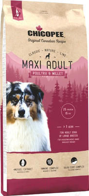 Сухой корм для собак Chicopee CNL Maxi Adult Poultary & Millet (15кг)