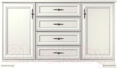 Тумба Black Red White Kentaki S320-KOM2D4S (белый/белый)