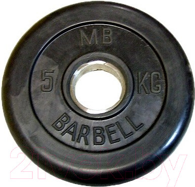 Диск для штанги Титан d51мм 5кг (черный)