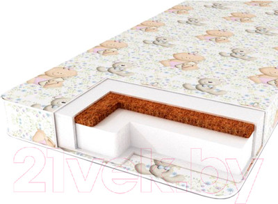 Матрас в кроватку Сонная сказка Лежебока (бязь)