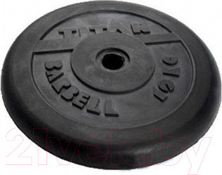 Диск для штанги Титан d26мм 10кг (черный)