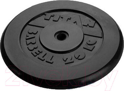 Диск для штанги Титан d26мм 20кг (черный)