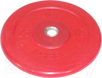 Диск для штанги MB Barbell d26мм 25кг (красный)