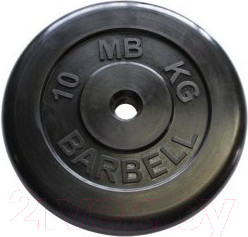 Диск для штанги MB Barbell d31мм 10кг (черный)