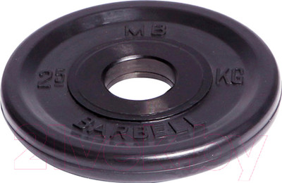 Диск для штанги MB Barbell Олимпийский d51мм 2.5кг (черный)