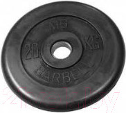 Диск для штанги MB Barbell d51мм 20кг (черный)