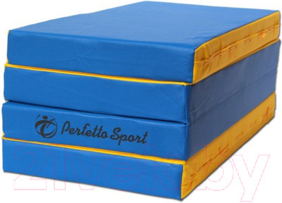 Гимнастический мат Perfetto Sport Складной №5 1x2x0.1м (синий/желтый)