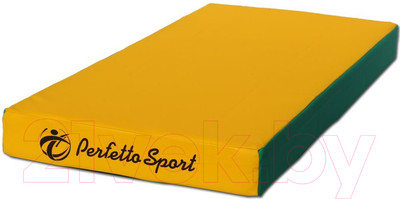 Гимнастический мат Perfetto Sport №1 1x0.5x0.1м (зеленый/желтый)